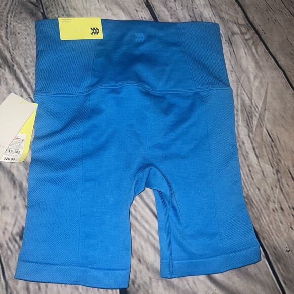 All In Motion Women's Seamless High Rise Rib Bike Shorts 6" Blue Small NWT - Picture 5 of 5